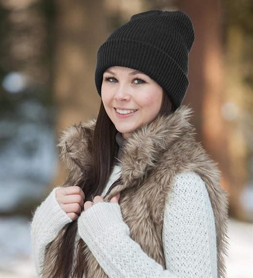 Pitkä pipo, lämmin, talvi, unisex, musta