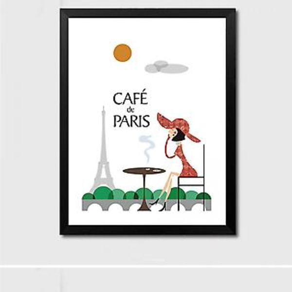 Wekity Minimalistisk Stadslandskap 1 Väggkonst Canvas Print Poster, Enkel Mode Vattenfärg Konst Ritning Dekoration för Hem Vardagsrum Sovrum Kontor och Chi