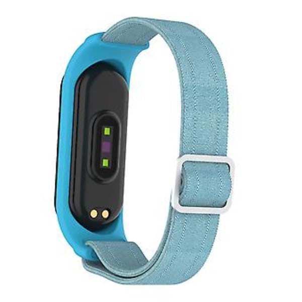 Til Xiaomi Mi Band 3 / 4 / 5 Twill 8-formet Spænde Urrem (Lyseblå)