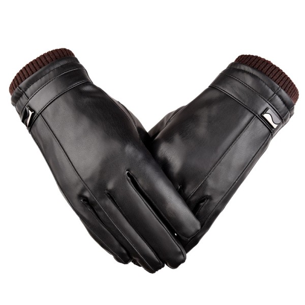 Vintervarme PU-læder touchscreen-handsker til mænd, kvinder Thermal F