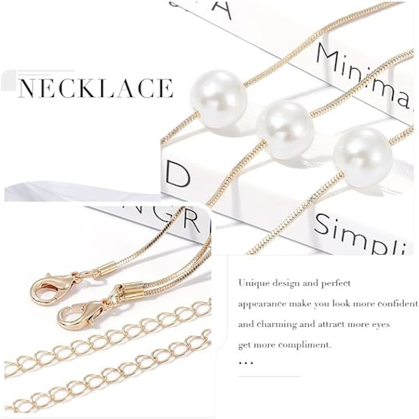 Guld Färg Koppar Pärlor Bohemian Choker Halsband med Gyllene Pärla
