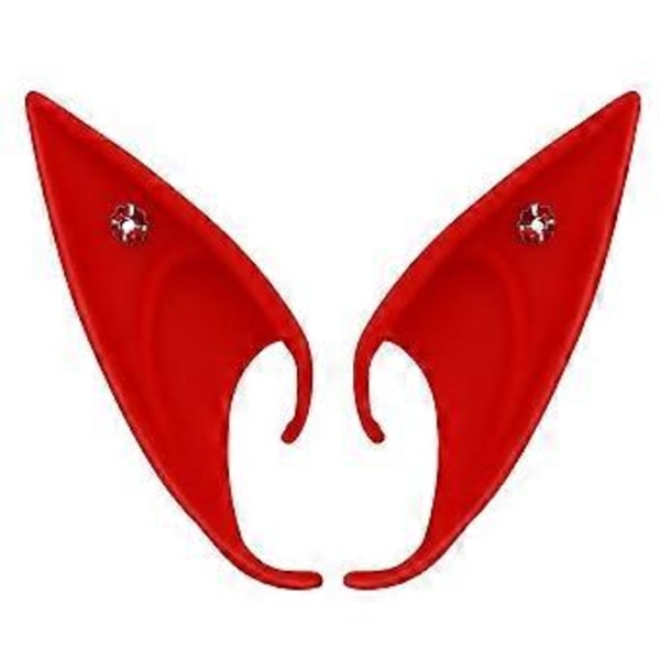 1 Pari Tonttukorvat Realistiset Korkea Simulaatio Pehmeät Lava Rekvisiitta Halloween Cosplay Silikoni Tonttukorvat Prom QinHai(One Size U )