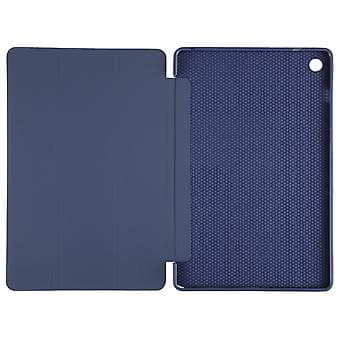 Tri-fold lærtablettveske for Samsung Galaxy Tab A9+ (Mørk blå)
