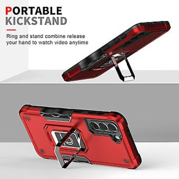 Ringholder-etui med sklisikkert grep for Samsung Galaxy S21 5G (Rosa)
