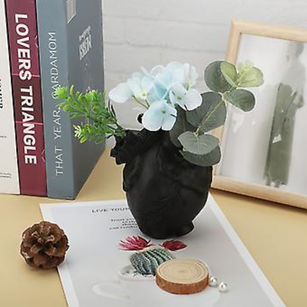 100% Ny, Body Sculpture Vaser Resin Hjerteform Blomsterbeholder Hjerteformet Vase Elegant Body Sculpture Vaser Potter Resin Hjem Dekoration (hvid)