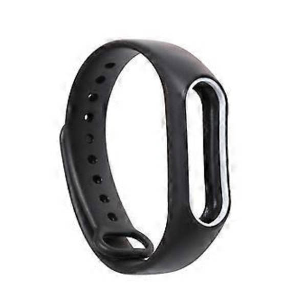 Dobbel Farge Tilbehør Pulseira Stropp Erstatning Silikon Armbånd For Miband 2 Xiaomi 2 Smart Armbånd (Svart Og Hvit)