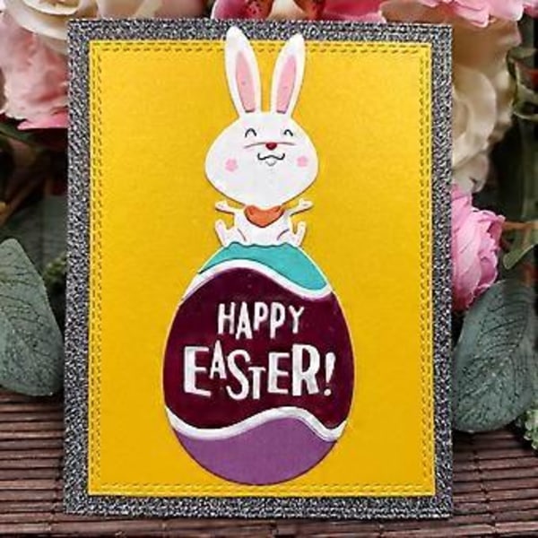 Glad Påsk Ägg Kanin Metall Skär Dies Schablon Scrapbooking DIY Album Stämpel