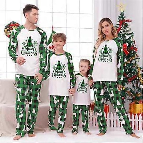 Jouluperheen Matchivat Pyjamat Joulukuusi Painatus Lapsille Vauvoille Miehille Naisille Univaatteet Yöpuvut Pyjamat Pjs Setti (M Isä)