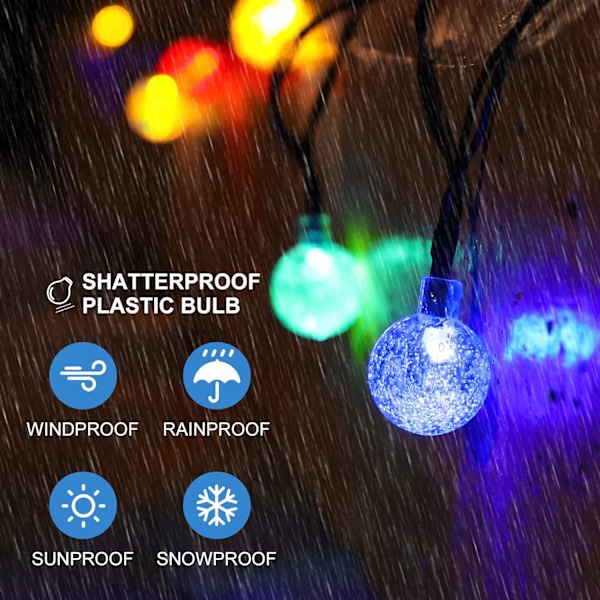 Ulkovalaistus Solar Joulu Fairy Lights Guinguette, 12M/39ft 100LED