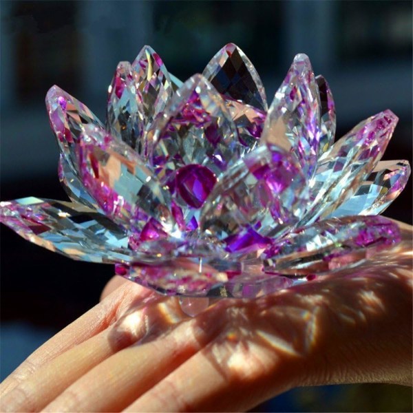 Crystal Lotus Flower Bouquet Large Size Handicrafts Home Decor Al