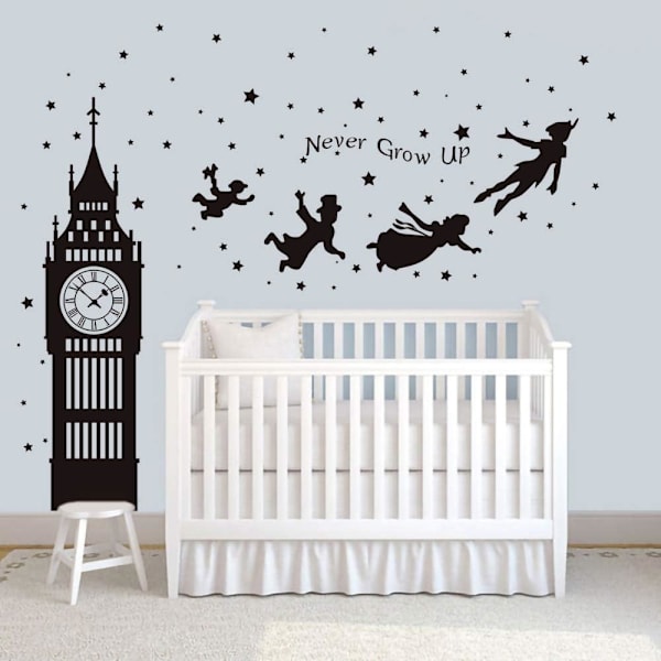 Peter Pan Stjärna Väggklistermärke Big Ben Fée A