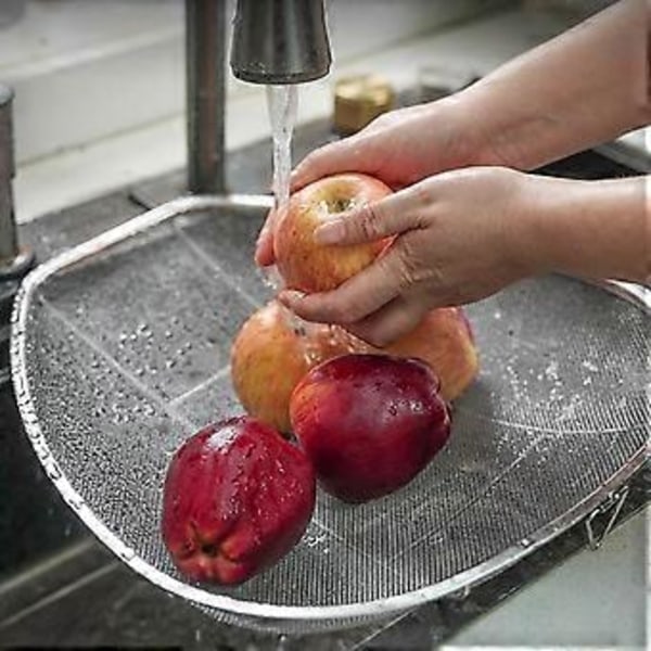 Sil Rostfri Durkslag Korg för Frukt Hushåll Dränering Mat