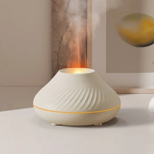 White Flame Aromatherapy Humidifier, Nordic Style Atmosphere Light for Desktop and Home, High Mist,