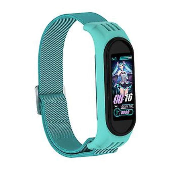 For Xiaomi Mi Band 3 / 4 / 5 Twill 8-formet spenne armbånd (Havgrønn)