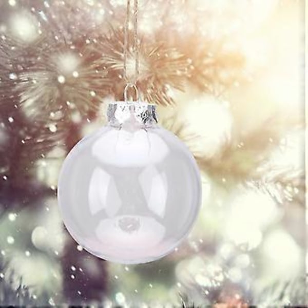 5 st Julgranshänge Transparent Plast Julkula Festdekorationer Ornament 6cm