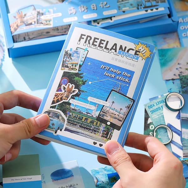 155 deler Scrapbooking tilbehørsett, estetisk Bullet Journal Scrapbook-sett med A6 Grid Noteboo