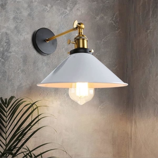 Set med 2 Retro Svart Paraply Vägglampor Retro Industriell Stil W