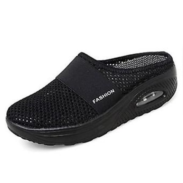 Promenadskor Andningsbara Casual Mesh Slip-on Promenadskor (42 Mörkblå)