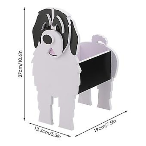 100% Uusi, Söpö Puutarhakoira Istutusruukku, Eläin Kukkaruukku Puutarhakoristeisiin (Newfoundland Istutusruukut)