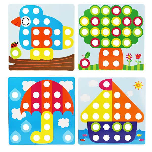 Mosaikplugg-in-spel, plugg-in-spel för barn 2, 3, 4 år gamla, col