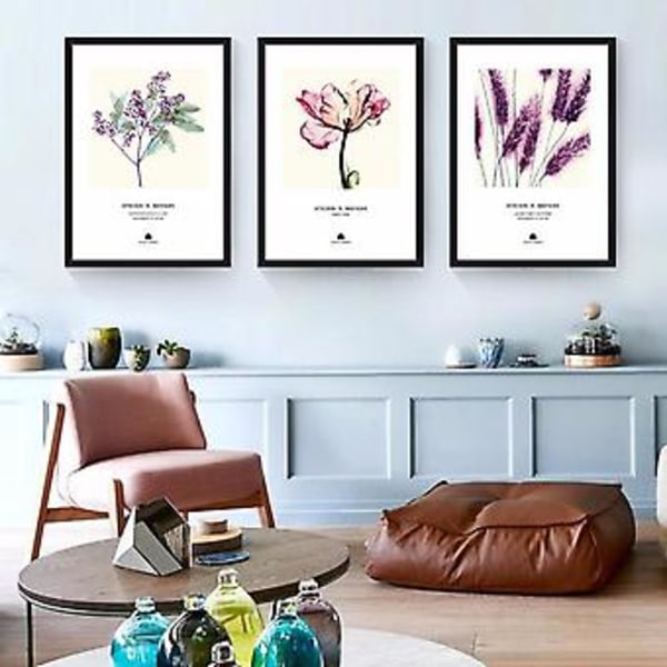 Wekity Pastoral Blomster Väggkonst Canvas Print Poster, Enkel Mode Vattenfärg Konst Ritning Dekoration för Hem Vardagsrum Sovrum Kontor och Barns Rum
