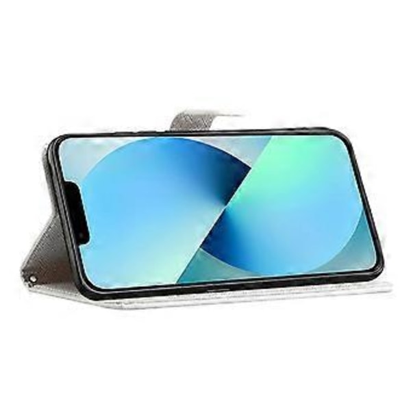 Pengeboksetui i PU-lær for iPhone 15 Pro Max med 3D-mønstertrykk og stativ (Stil H)