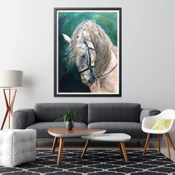 5D Diamantmaleri Kit 30x40cm DIY Farverig Hest Diamantkunst