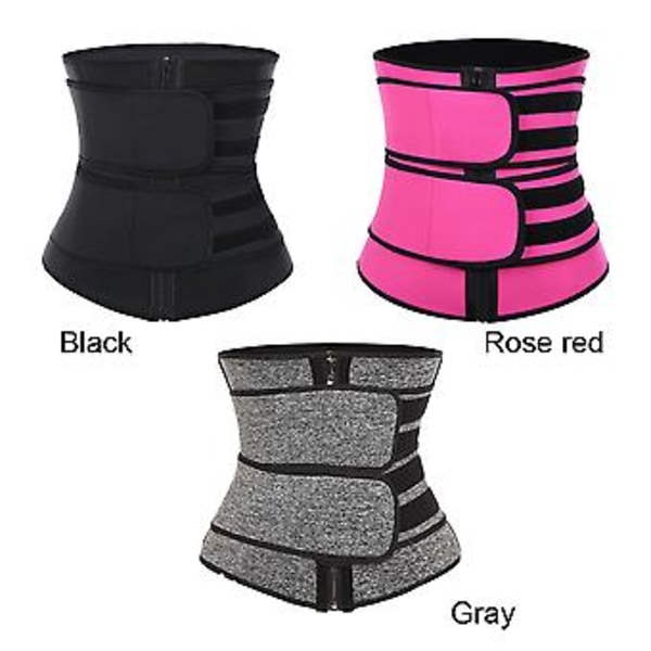 100% Ny, Midjetränare Högkvalitativt Svettbälte Slim Body Shaper Bastu GYM Shapewear (Svart)