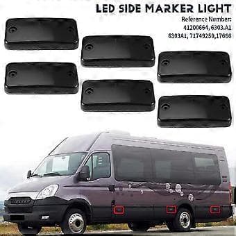 6x Röda LED-sidomarkörljus för Ducato Daily