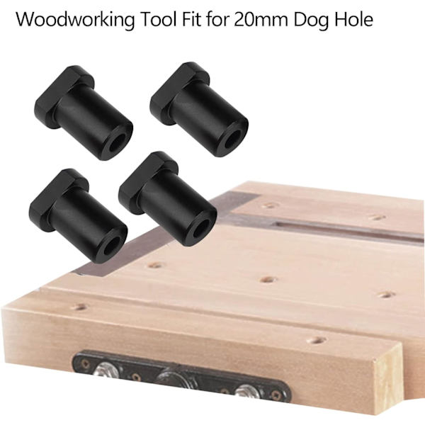 (20mm,sort) 4 stk. Aluminiumrørsklemme til træbearbejdningsbord,