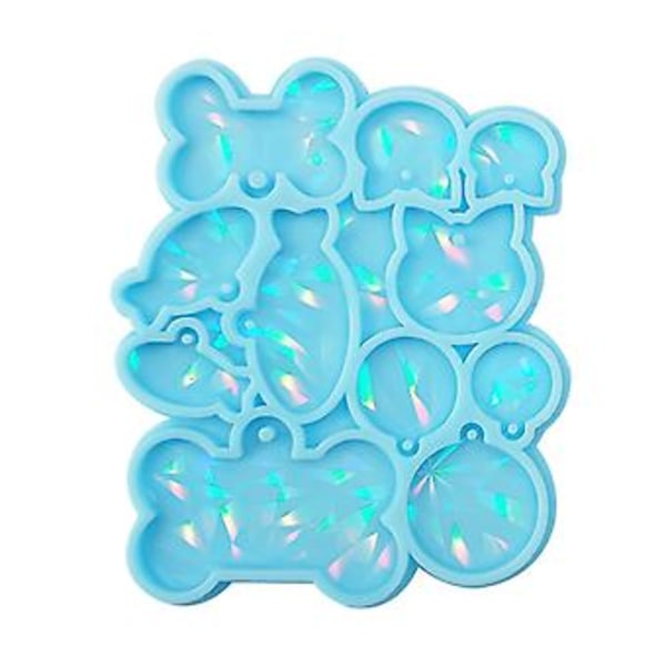 DIY Skinnende Blank Lys Skygge Nøglering Form Vedhæng Form Harpiks Epoxy Smykker