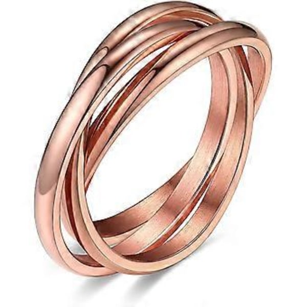 Sammenlåsende båndringe til kvinder og piger, rustfrit stål stakkede krydsringe i sølv/guld/rosenguld/sort tone, minimalistisk løftering til kærlighed/forlovelse/bryllup