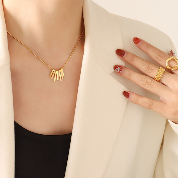 Gullkjede Choker Halskjede, 18K Gullbelagt Dainty Shape Chain Lon