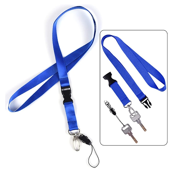 6 Farvede Snore med Klips til ID-Badges & Nøgler, Holdbar Hals Snore