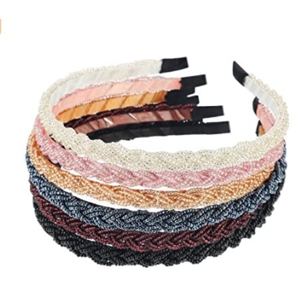 6 stycken pärlband hårbåge pannband, Flera färger, 1,83 räkning (C