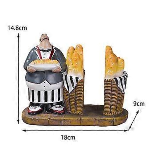 Kockskulptur, Matlagningskock Ornament, Dekorativ Livfull Samlarobjekt, Kockstaty, Kockfigur för Hem Restaurang Butik (Stil E)
