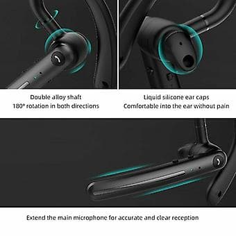 Trådlöst Bluetooth 5.0 Headset Öronmussla Lastbilschaufför Hörlurar Brusreducering (Blå)