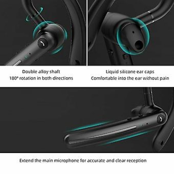Trådløst Bluetooth 5.0 Ørepropp Headset Lastebilsjåfør Kjøreørepropper Støyreduserende (Svart)