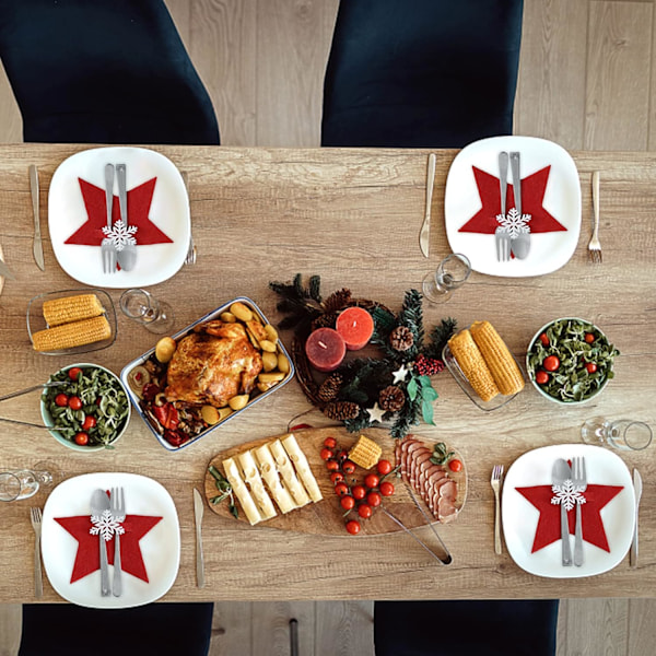 4 stk. julefiltbestikholder, femtakket stjerneform, Chri