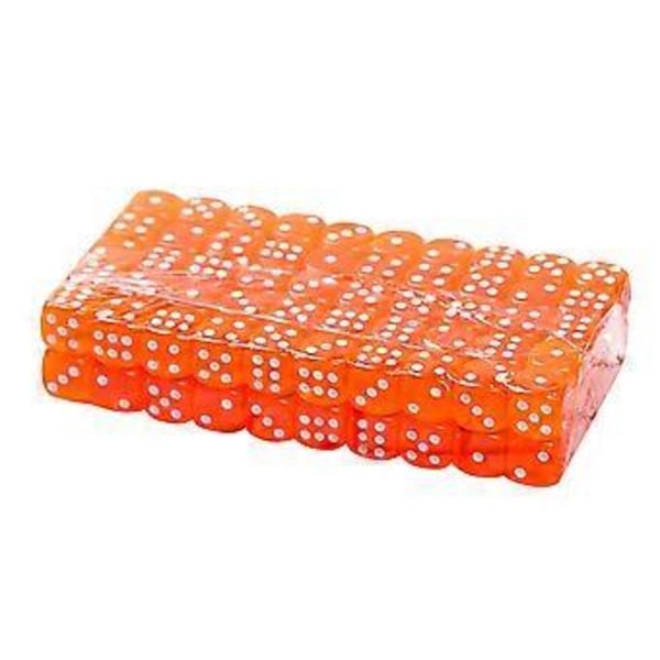 100 st 14mm Färgade Transparenta Akryl Speltärningar Klubb Bar Party Tillbehör (Orange)