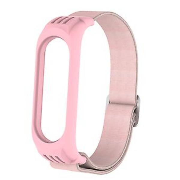 Til Xiaomi Mi Band 3 / 4 / 5 Twill 8-formet Spænde Urrem (Perle Pink)