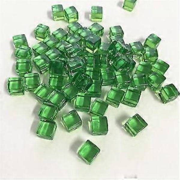 50 stk/sett 8mm Klar Terning Fargerik Krystall Firkantet Hjørne Transparent Terning Sjakk Yu( Grønn)