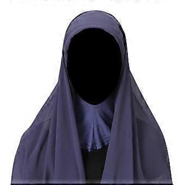 Hijab för Kvinnor Flickor Mode Muslimsk Hijab Sjal Huvudduk för Födelsedag Eid al-Fitr Shahadah Ramadan Bön (19 blågrå)