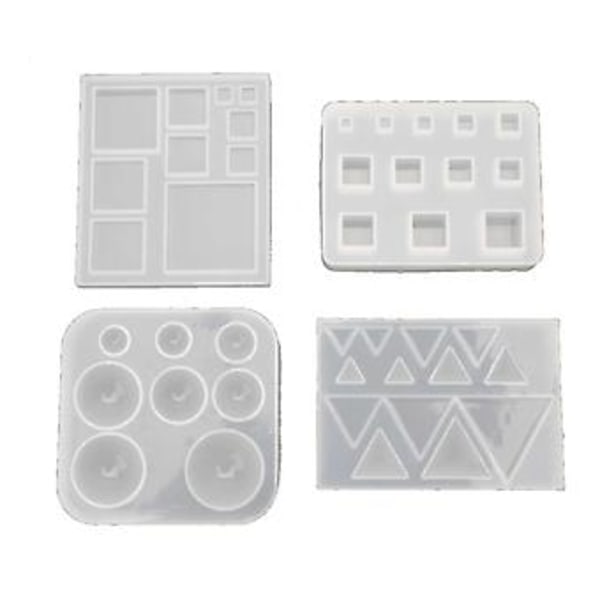 Alla Storlekar Fyrkantig Rund för Triangel DIY Geometrisk Resin Silikonform Smycken Också