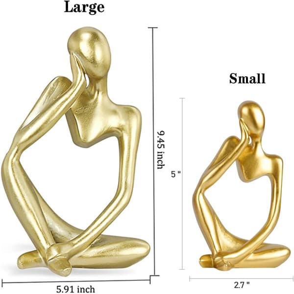 Abstrakt skulpturstatue i svart harpiks i Thinker-stil, samleobjekt