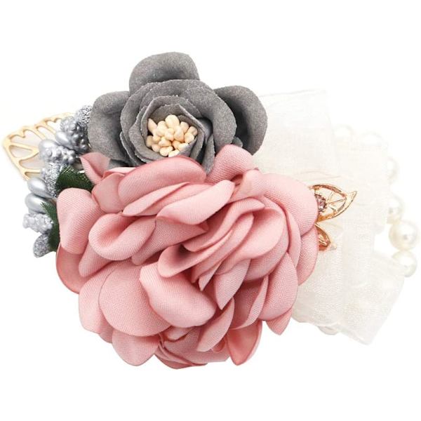 (Champagne)2stk Bryllupsutstyr Dekorasjon Jente Brudepike Håndleddsblomst Ball Kjole Liten Te Rose W