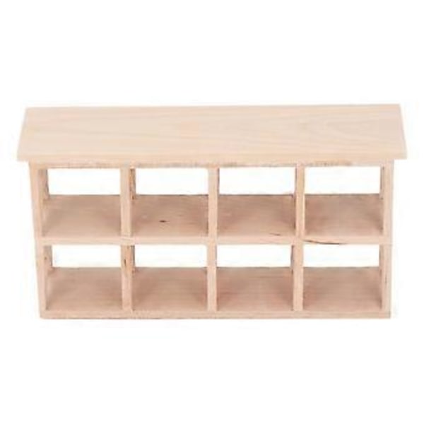1:12 Skala Dockskåp Trä Förvaringshylla Dockskåp Miniatyr Display Bokhylla för Matsal