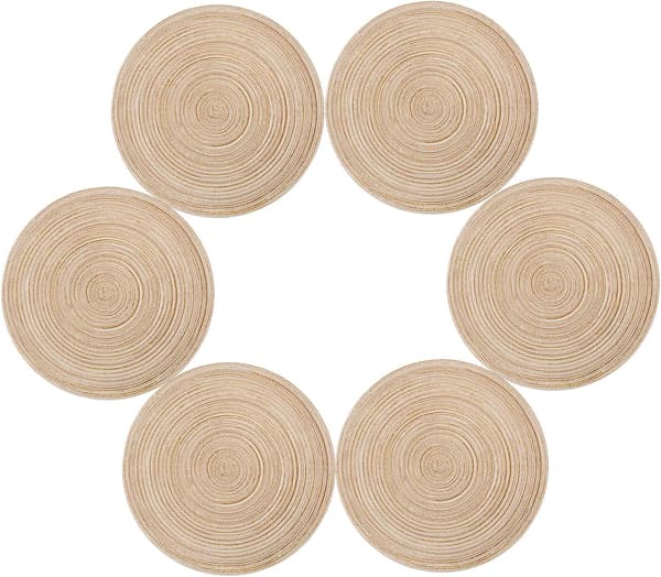 Underlägg, Runda 30x30cm (Runda, Elfenben) Set om 6 Flätade PP