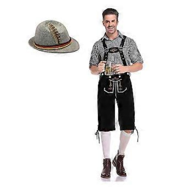 Oktoberfest og Ølfestival Herre Bayersk Oktoberfest Kostumesæt (M Sort)