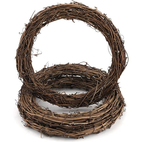 3 stk. Retro Julekrans DIY Grenkrans Vinranker Kranser Ch